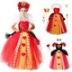 Robe Tutu Cosplay La Reine Rouge pour Bol Vêtements de Princesse Alice au Pays des Merveilles