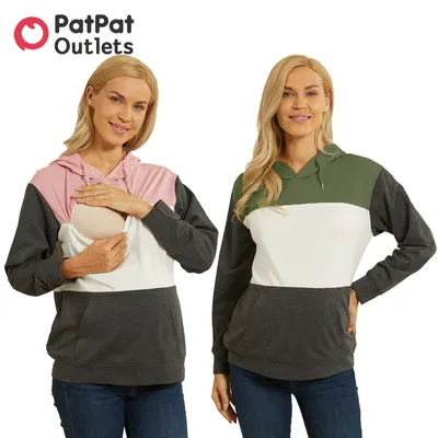 PatPat-Sweat-shirt chaud à manches longues pour femme enceinte vêtements de grossesse alter mère