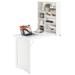 Costway Wall Mounted Fold-Out Convertible Floating Desk Space Saver-White