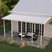 Four Seasons OLS TWV Series 34 ft wide x 8 ft deep Aluminum Patio Cover with 20lb Snowload & 5 Posts in White