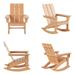 Costaelm Palms Modern Adirondack Plastic Outdoor Rocking Chairs (Set of 4) Teak