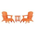 Portside 5-Piece Set Classic Adirondack Chair with Ottoman and Round Side Table