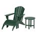 Portside 3-Piece Set Classic Adirondack Chair with Ottoman and Round Side Table