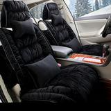 Oroyalcars Full Set Car Seat Covers Auto Interior Accessories Universal Fit Plush Car Seat Covers for Sedan Van Truck Black