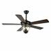 TFCFL 52 Inch Ceiling Fan With Light Glass Chandelier Lamp Indoor Remote Control 3 Speeds