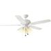 Hampton Bay Rockport 52 in. Indoor LED Matte White Ceiling Fan with Light Kit Downrod Reversible Blades and Reversible Motor