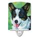 Caroline s Treasures 7438CNL Corgi with blue tag Ceramic Night Light 6x4x3 multicolor