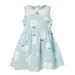 Efsteb Summer Infant Toddler Girls Dress Baby Casual Sleeveless Doll Collar Floral Print Vest Dress Cute Kids Girls Princess Dress Blue 18-24 Months