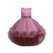 Efsteb Children Girls Dress Kids Toddler Girl Dresses Solid Round Neck Sleeveless Princess Dress Flower Dress Skirt Tutu Skirt Net Gauze Dress Bean Paste Pink 7-8 Years