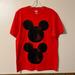 Disney Tops | Disney Red Black Mickey Minnie Mouse Logo Short Sleeve Tee Top Shirt Size Small | Color: Black/Red | Size: S