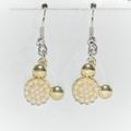 Disney Jewelry | Mickey Mouse Golden Pearl Earrings | Color: Gold/White | Size: Os