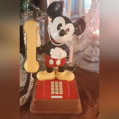 Disney Cell Phones & Accessories | 1976 American Telecommunications Corp. Mickey Mouse Phone ( Push Button) | Color: Black/Red | Size: Os