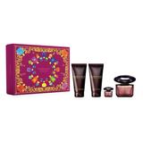 VERSACE Crystal Noir 4 piece set (3.0 EDT +3.4 oz body lotion +3.4 oz bath and shower gel +5 ml mini) Standard Eau De Toilette for Women