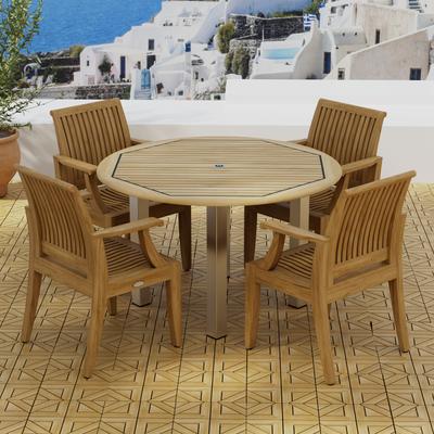 Sustainable Teak Outdoor Round Patio Set