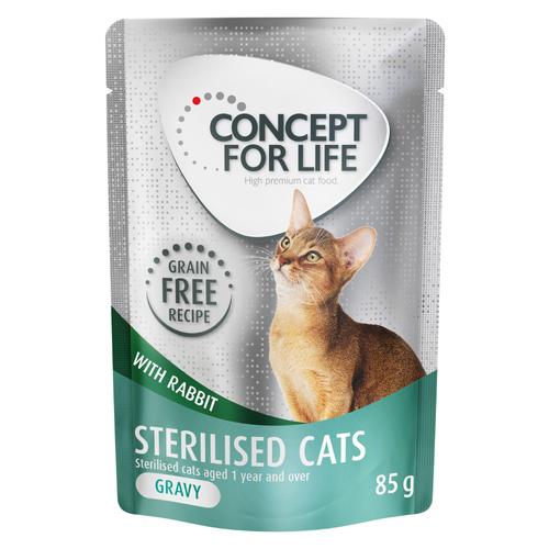 12 x 85 g oncept for Life Sterilised Cats Kaninchen getreidefrei - in Soße