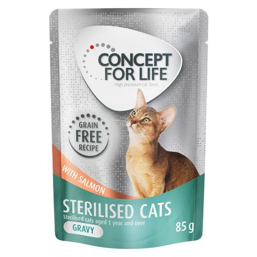 48 x 85 g Concept for Life Sterilised Cats Lachs getreidefrei – in Soße