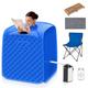 Multigot Portable Steam Sauna, Personal Full Body Sauna Spa with Remote Control, Folding Chair and Foot Massage Roller, Lightweight Foldable Home Sauna Tent (Blue)