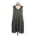 MTS Casual Dress - A-Line: Green Solid Dresses - Women's Size Small