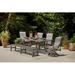 Winston Aspen Sling 6 Piece Outdoor Dining Set w/ Dining Chairs, Swivel Rocker Chairs, Dining Bench, & Dining Table Metal | 84.25 W x 42 D in | Wayfair