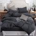 Eider & Ivory™ Fordbridge Jersey Duvet Cover Set Cotton/Jersey Knit/T-Shirt in Gray | Full Duvet Cover + 2 Standard Shams | Wayfair