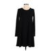 Madewell Casual Dress - A-Line Crew Neck Long sleeves: Black Print Dresses - Women's Size 2X-Small