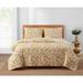 Winston Porter Karess Camden Leaf Turmeric Soft Matelasse Jacquard Quilt Set Cotton in Yellow | Queen Quilt + 2 Standard Shams | Wayfair