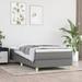 Latitude Run® Requan Box Spring Bed Base Platform Bed Frame w/ Mattress for Bedroom Fabric Upholstered/Polyester in Gray/White | Wayfair