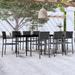 Latitude Run® Rectangular 6 - Person 78.7" Long Outdoor Dining Set Glass/Plastic in Black | 78.7 W x 39.4 D in | Wayfair