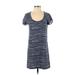 Gap Casual Dress - Shift Scoop Neck Short sleeves: Blue Print Dresses - Women's Size Small