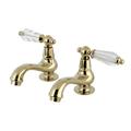 Kingston Brass KS1102WLL Basin Tap Faucet with Cross Handle, Polished Brass - Kingston Brass KS1102WLL