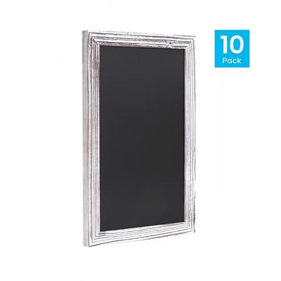 Flash Furniture 10-HGWA-GDIS-CRE8-662315-GG Wall Mount Chalkboard Sign - 10 Pack, 11"W x 17"H, Pine Wood Frame, White, White Pine Wood Frame