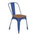 Flash Furniture CH-31230-BL-PL1T-GG Stacking Chair w/ Vertical Slat Back & Wood Seat - Steel, Blue, Blue Metal