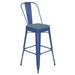 Flash Furniture CH-31320-30GB-BL-PL2C-GG Bar Height Commercial Bar Stool w/Removable Back and Wood Seat - Steel, Blue, Indoor-Outdoor