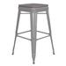 Flash Furniture CH-31320-30-SIL-PL2G-GG Backless Commercial Bar Stool w/ Wood Seat - Steel, Silver