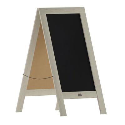 Flash Furniture HGWA-GDI-CRE8-454315-GG Double-Sided Magnetic Chalkboard Easel - 20" x 40", Pine Wood, Vintage White