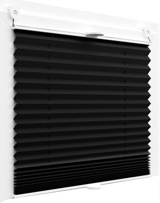 Plissee Faltrollo inkl. Klemmträger schwarz 70x120 cm Jalousie Image