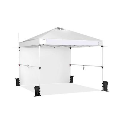 Costway 10 x 10 Feet Foldable Commercial Pop-up Canopy with Roller Bag and Banner Strip-White