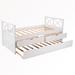 Gracie Oaks Sarh Twin Daybed w/ Trundle Wood in Brown | 35.1 H x 39.1 W x 76.1 D in | Wayfair 80AEB4F97118469EA6E653D2CC04E48B