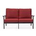 Latitude Run® Vangilder 56.69" Wide Outdoor Loveseat w/ Cushions Metal/Rust - Resistant Metal in Red | 34.25 H x 56.69 W x 33.66 D in | Wayfair