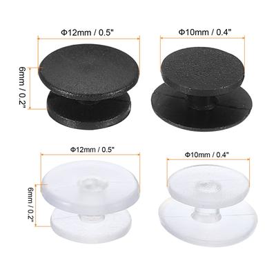 Plastic Button Charm, Button Accessories Charm, Clear & Black