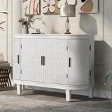 Accent Cabinet with Antique Pattern Doors, Sideboard Buffet Storage Cabinet Modern Cabinet for Bedroom Living Room Kitchen