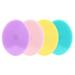4 Pack Face Scrubber WUSI Soft Silicone Facial Cleansing Brush Face Exfoliator Blackhead Acne Pore Pad Cradle Cap Face Wash Brush(Purple+Pink+Yellow+Blue)