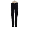 Madewell Jeggings - Mid/Reg Rise Straight Leg Boyfriend: Black Bottoms - Women's Size 26 - Dark Wash