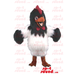 White And Black Hen Chicken Animal SPOTSOUND Mascot With Red Comb - Farm animal mascots