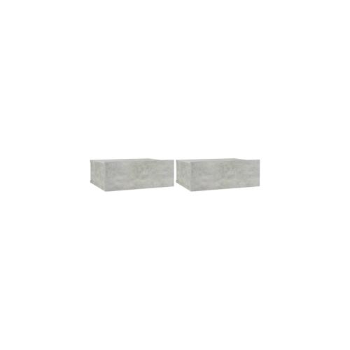 vidaXL Hängende Nachttische 2 Stk. Betongrau 40x30x15 cm Holzwerkstoff