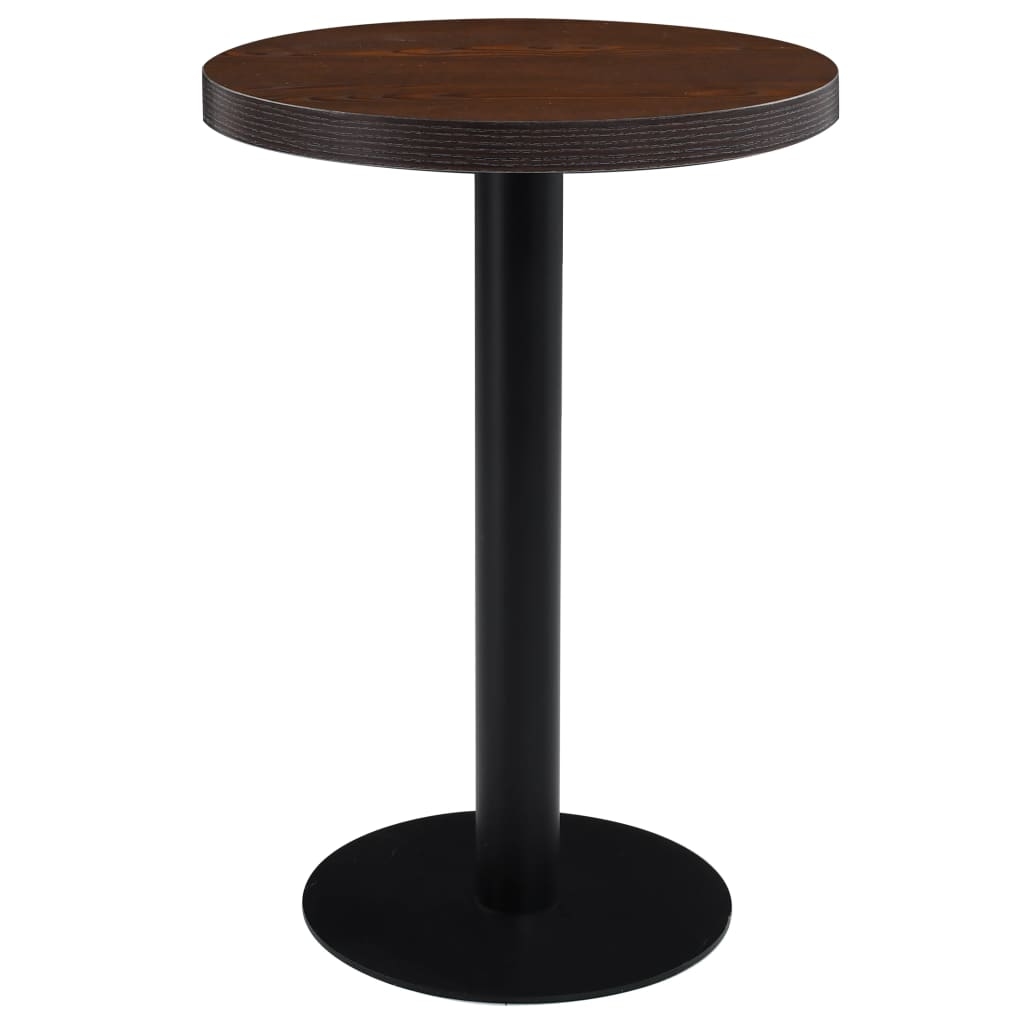 vidaXL Bistrotisch Dunkelbraun 60 cm MDF Image