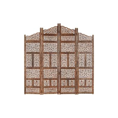 vidaXL 4-tlg. Raumteiler Handgeschnitzt Braun 160×165 cm Mangoholz Image