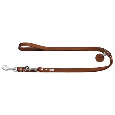 Hunter - Verstellbare Führleine Leder - Hundeleine Gr Länge max. 200 cm - Breite 2,0 cm cognac