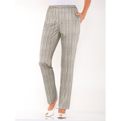 Jerseyhose CLASSIC BASICS, Damen, Gr. 46, Normalgrößen, beige (sand, gestreift), 100% Polyester, gemustert, lang, Hosen Image