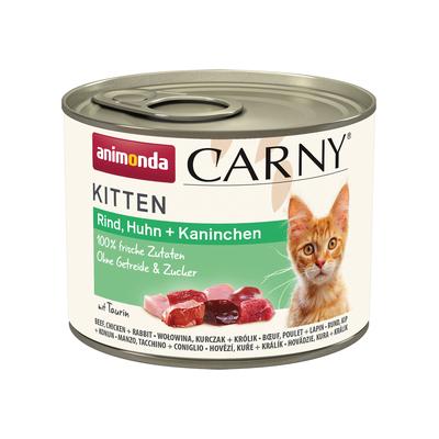 12x200g animonda Carny Kitten Rind, Huhn & Kaninchen Katzenfutter nass